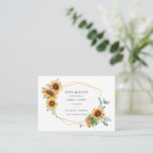 Sonnenblume, goldene geometrische Rahmen Save the Visitenkarte (Stehend Vorderseite)