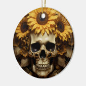 Sonnenblume Goldschädel Keramik Ornament (Links)