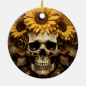 Sonnenblume Goldschädel Keramik Ornament (Hinten)