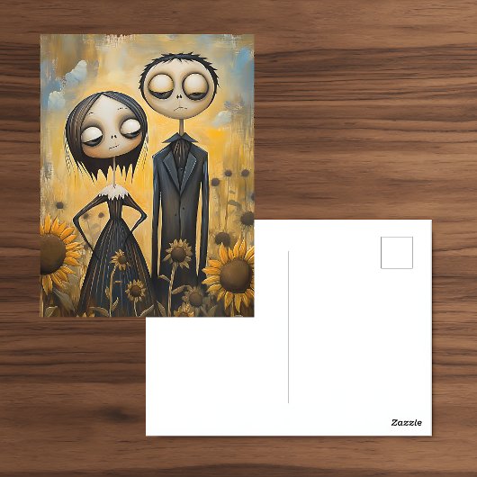 Sonnenblume Gothic Postkarte
