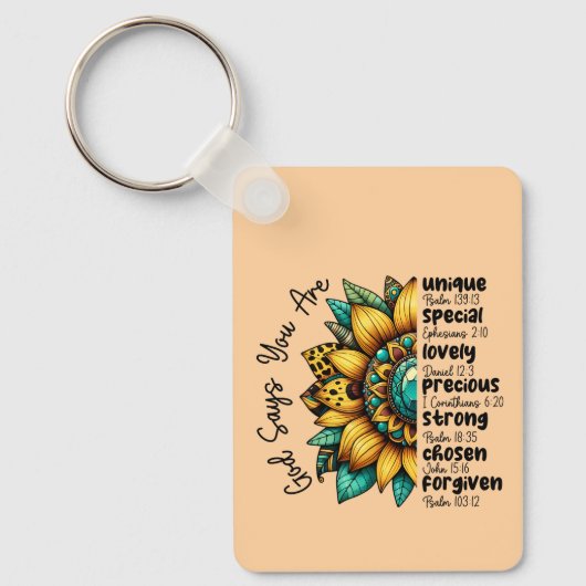 Sonnenblume Gott sagt, du bist Schlüsselanhänger (Vorderseite)