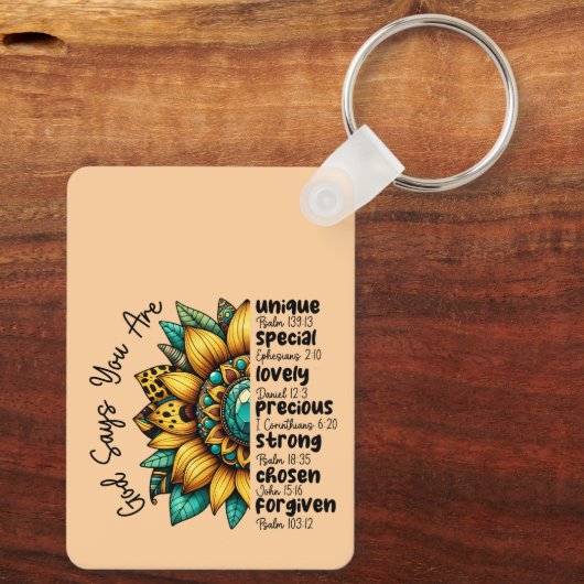 Sonnenblume Gott sagt, du bist Schlüsselanhänger (Rückseite)