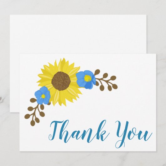 Sonnenblume Grace Dankeskarte (Vorne/Hinten)