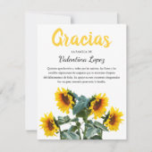 Sonnenblume Gracias Simpatia | Spanisches Beileid Dankeskarte (Vorderseite)