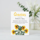 Sonnenblume Gracias Simpatia | Spanisches Beileid Dankeskarte (Stehend Vorderseite)