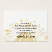 Sonnenblume Grafik Hochzeitskarte Wohltätigkeit Fe (Vorderseite)