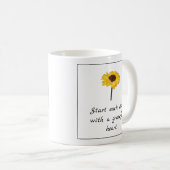 Sonnenblume Grateful Herztypografie Kaffeetasse (VorderseiteRechts)