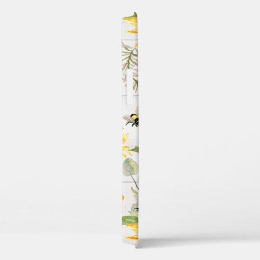 Sonnenblume Graugelbe Hummeln Rustikales Skript Case-Mate iPhone Hülle (Rückseite / Rechts)