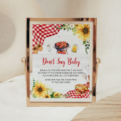 Sonnenblume GRILLEN Baby Shower Say Baby nicht Poster
