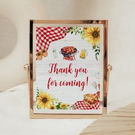 Sonnenblume GRILLEN Baby Shower Vielen Dank für Ih Poster