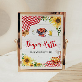 Sonnenblume GRILLEN Babydusche Windelwanne Poster