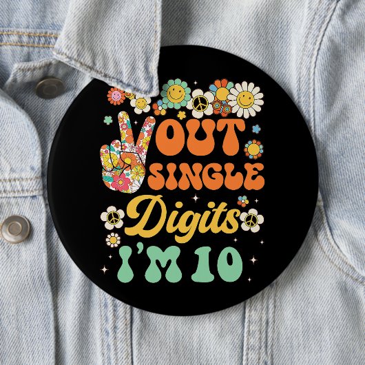 Sonnenblume Groovy Peace Out Single Digits Im 10 B Button (Beispiel)