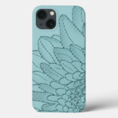 Sonnenblume Große Aquamarine grafische Blume Case-Mate iPhone Hülle (Rückseite)
