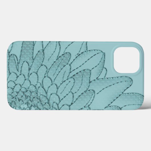 Sonnenblume Große Aquamarine grafische Blume Case-Mate iPhone Hülle (Rückseite (Horizontal))