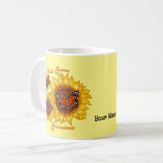 Sonnenblume Große Oma Tasse (Vorderseite Links)