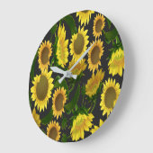 Sonnenblume Große Wanduhr (Winkel)
