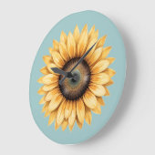 Sonnenblume Große Wanduhr (Winkel)