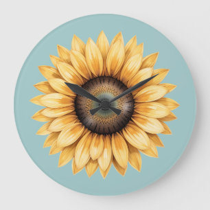 Sonnenblume Große Wanduhr