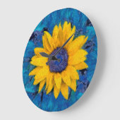 Sonnenblume Große Wanduhr (Winkel)