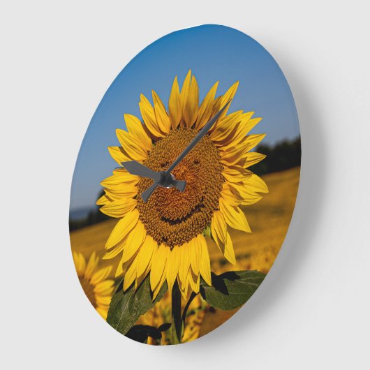 Sonnenblume Große Wanduhr (Winkel)