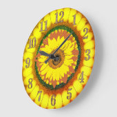 Sonnenblume Große Wanduhr (Winkel)