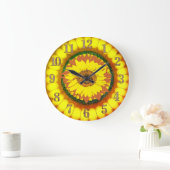 Sonnenblume Große Wanduhr (Zuhause)