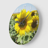Sonnenblume Große Wanduhr (Winkel)