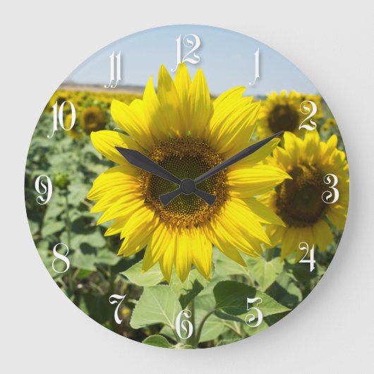 Sonnenblume Große Wanduhr (Vorderseite)