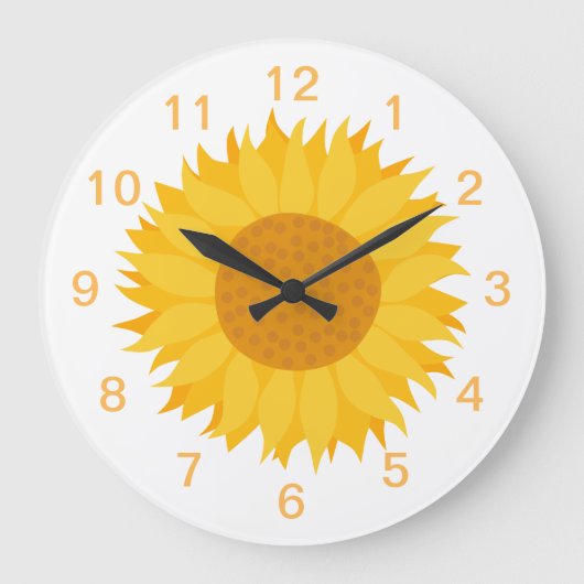 Sonnenblume. Große Wanduhr (Vorderseite)