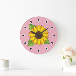 Sonnenblume Große Wanduhr