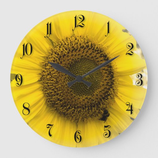 Sonnenblume Große Wanduhr (Vorderseite)