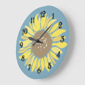 Sonnenblume Große Wanduhr (Winkel)