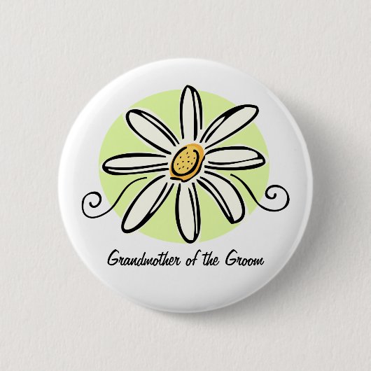 Sonnenblume-Großmutter des Bräutigam-runden Button (Vorderseite)