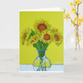 Sonnenblume-Gruß-Karte. Gelb auf Gelb Karte (Gelbe Blume)