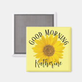 Sonnenblume Guten Morgen Individuelle Name Magnet (Vorderseite/Rückseite)