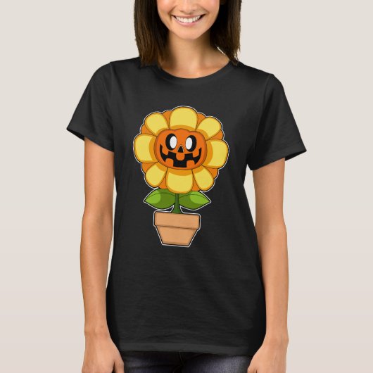 Sonnenblume Halloween Pumpkin T-Shirt (Vorderseite)