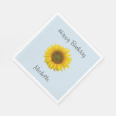 Sonnenblume Happy Birthday Blue Custom Serviette (Ecke)