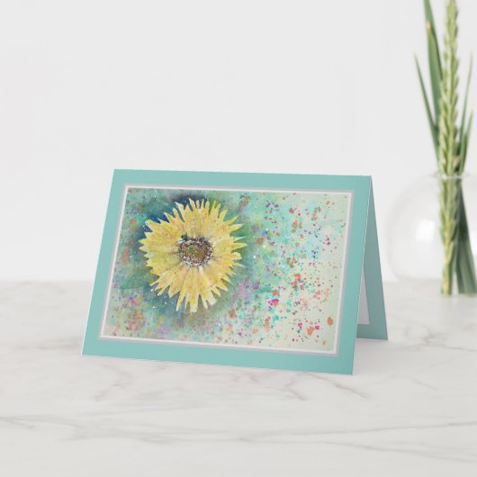 Sonnenblume Happy Birthday Card Karte (Vorderseite)