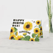 Sonnenblume Happy Birthday Karte (Vorderseite)