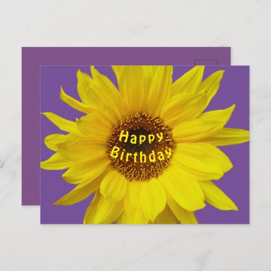 Sonnenblume Happy Birthday Postcard Postkarte (Vorne/Hinten)