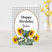 Sonnenblume Happy Birthday Schwester Floral Gruß Karte (Gelbe Blume)