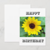 Sonnenblume Happy Geburtstagskarte Dankeskarte (Vorne/Hinten)