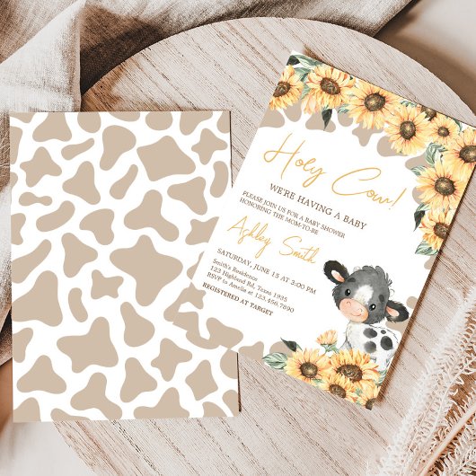 Sonnenblume Heilige Kuh Baby Dusche Einladung