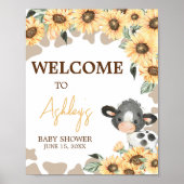 Sonnenblume Heilige Kuh Baby Dusche Empfang Poster (Vorne)