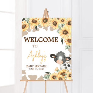 Sonnenblume Heilige Kuh Baby Dusche Empfang Poster