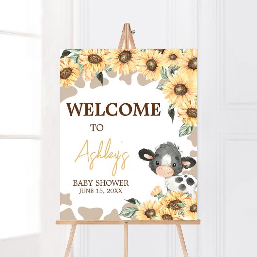 Sonnenblume Heilige Kuh Baby Dusche Empfang Poster