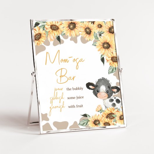 Sonnenblume Heilige Kuh Baby Dusche Mama Osa Bar Poster