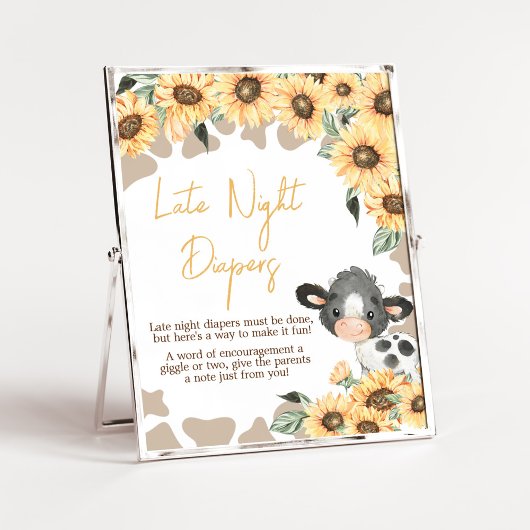 Sonnenblume Heilige Kuh Babydusche Spätnachtsspend Poster