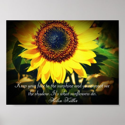Sonnenblume Helen Keller Zitat: Aufregend Poster (Vorne)