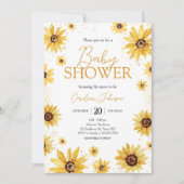 Sonnenblume Herbst Babydusche Einladung (Vorderseite)